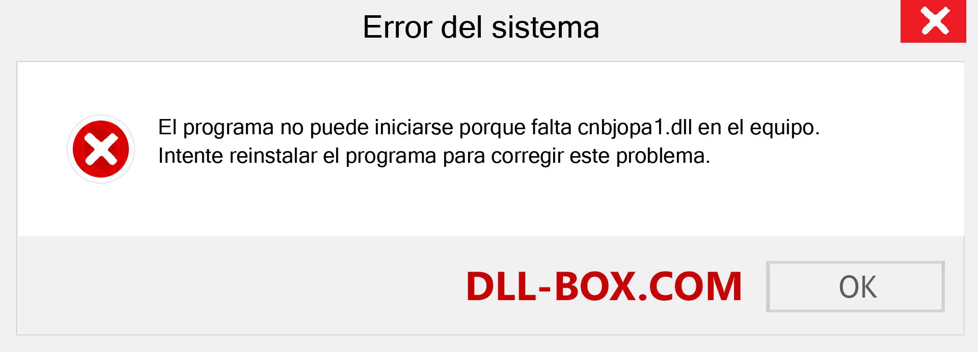 ¿Falta el archivo cnbjopa1.dll ?. Descargar para Windows 7, 8, 10 - Corregir cnbjopa1 dll Missing Error en Windows, fotos, imágenes